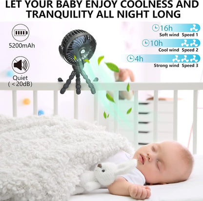 Mini Handheld Personal Portable Fan, Baby Stroller Fan Pink
