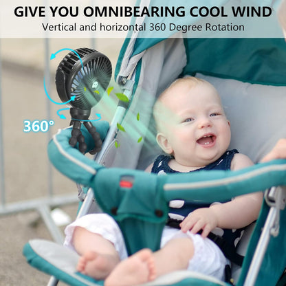 Mini Handheld Personal Portable Fan, Baby Stroller Fan Pink