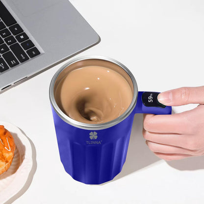 Self Stirring Mug,Self Stirring Coffee Mug,Suitable for Coffee, Milk, Cocoa and Other Beverages,Insulated bottle (Cream-temperature, 12 Ounces)