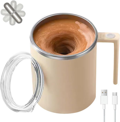 Self Stirring Mug,Self Stirring Coffee Mug,Suitable for Coffee, Milk, Cocoa and Other Beverages,Insulated bottle (Cream-temperature, 12 Ounces)