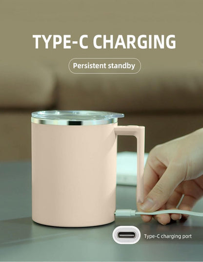 Self Stirring Mug,Self Stirring Coffee Mug,Suitable for Coffee, Milk, Cocoa and Other Beverages,Insulated bottle (Cream-temperature, 12 Ounces)