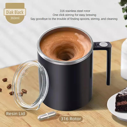 Self Stirring Mug,Self Stirring Coffee Mug,Suitable for Coffee, Milk, Cocoa and Other Beverages,Insulated bottle (Cream-temperature, 12 Ounces)