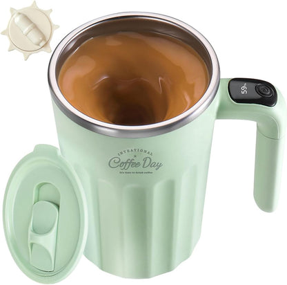 Self Stirring Mug,Self Stirring Coffee Mug,Suitable for Coffee, Milk, Cocoa and Other Beverages,Insulated bottle (Cream-temperature, 12 Ounces)