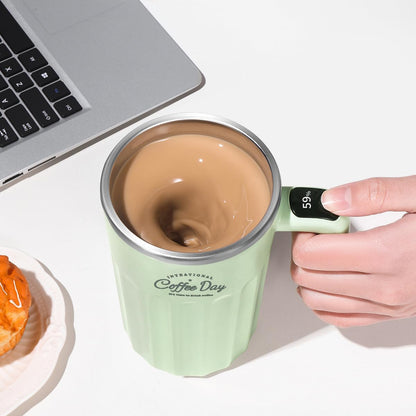 Self Stirring Mug,Self Stirring Coffee Mug,Suitable for Coffee, Milk, Cocoa and Other Beverages,Insulated bottle (Cream-temperature, 12 Ounces)