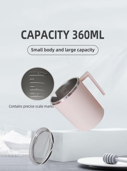 Self Stirring Mug,Self Stirring Coffee Mug,Suitable for Coffee, Milk, Cocoa and Other Beverages,Insulated bottle (Cream-temperature, 12 Ounces)