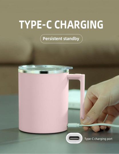 Self Stirring Mug,Self Stirring Coffee Mug,Suitable for Coffee, Milk, Cocoa and Other Beverages,Insulated bottle (Cream-temperature, 12 Ounces)