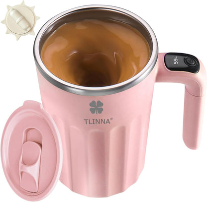 Self Stirring Mug,Self Stirring Coffee Mug,Suitable for Coffee, Milk, Cocoa and Other Beverages,Insulated bottle (Cream-temperature, 12 Ounces)