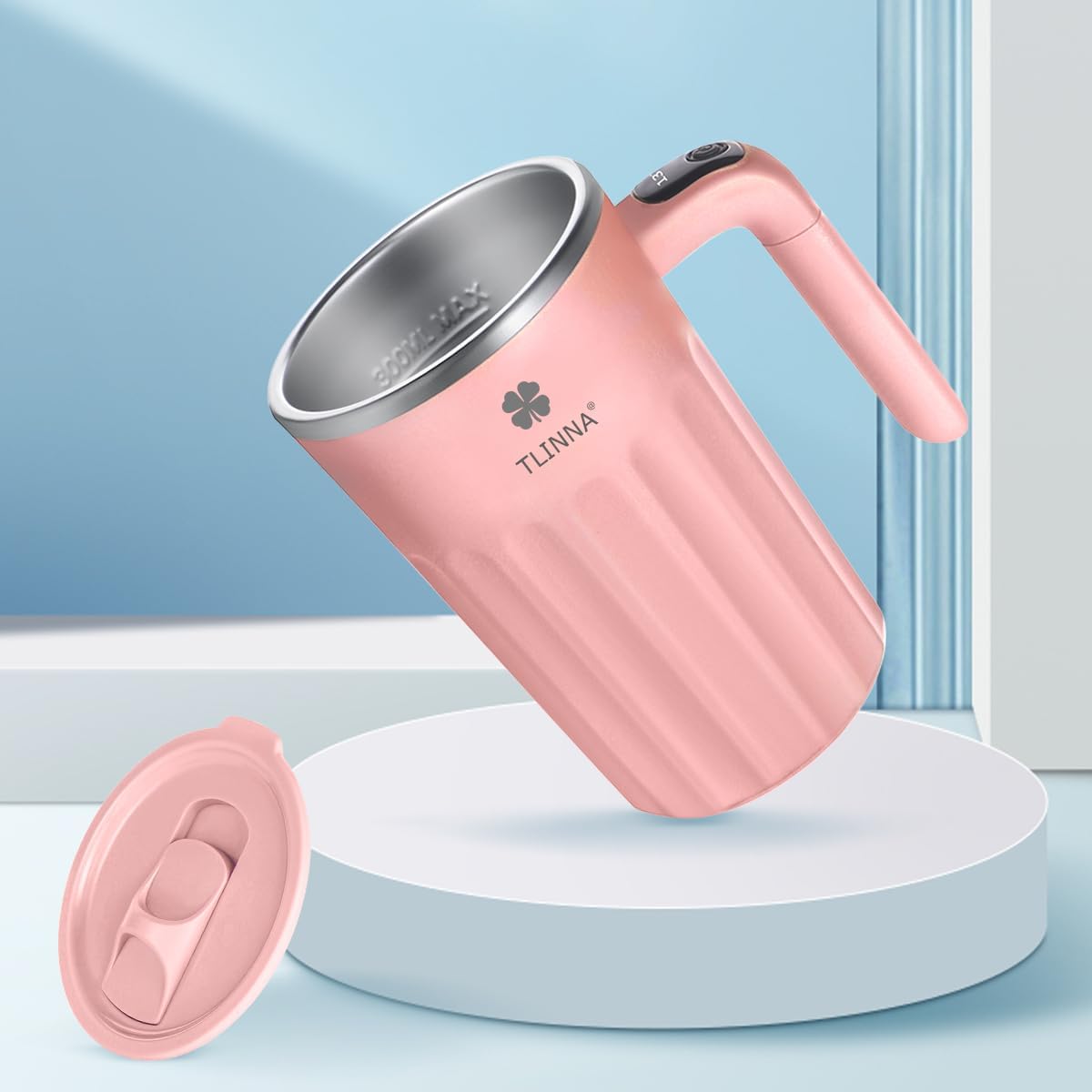 Self Stirring Mug,Self Stirring Coffee Mug,Suitable for Coffee, Milk, Cocoa and Other Beverages,Insulated bottle (Cream-temperature, 12 Ounces)
