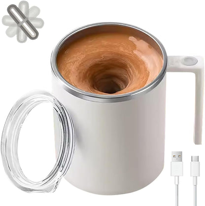 Self Stirring Mug,Self Stirring Coffee Mug,Suitable for Coffee, Milk, Cocoa and Other Beverages,Insulated bottle (Cream-temperature, 12 Ounces)