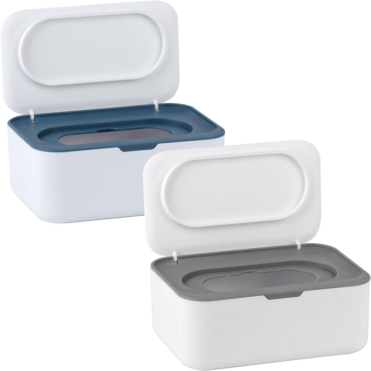 2Pcs Baby Wipes Dispenser,Wipe Holder Wipes Box for Baby & Adult(Gray/Blue)