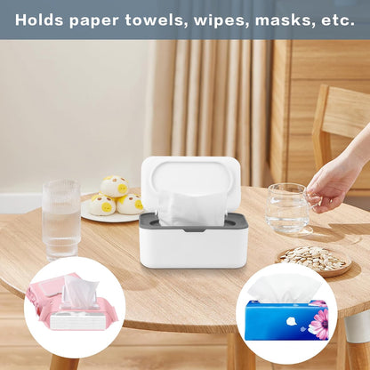 2Pcs Baby Wipes Dispenser,Wipe Holder Wipes Box for Baby & Adult(Gray/Blue)