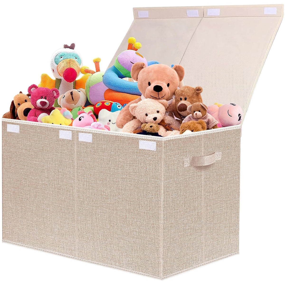 Collapsible Toy Storage Bin with Lid, 82L Large Capacity - Gray Neutral Space-Saving Organizer for Playroom, Bedroom & Nursery, Foldable Design