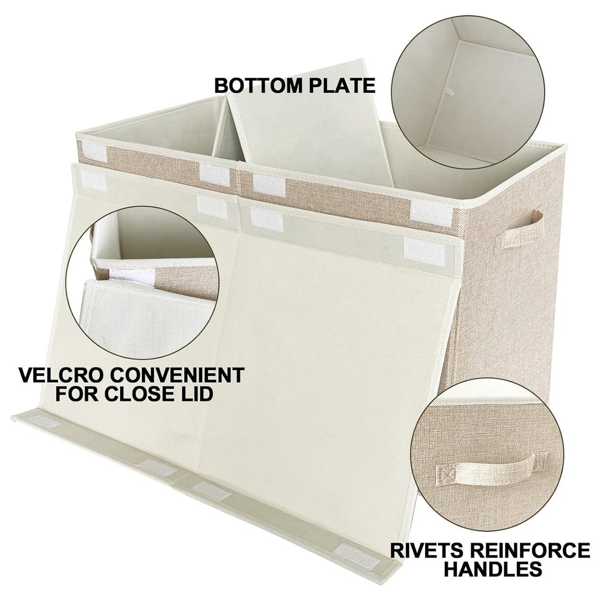 Collapsible Toy Storage Bin with Lid, 82L Large Capacity - Gray Neutral Space-Saving Organizer for Playroom, Bedroom & Nursery, Foldable Design