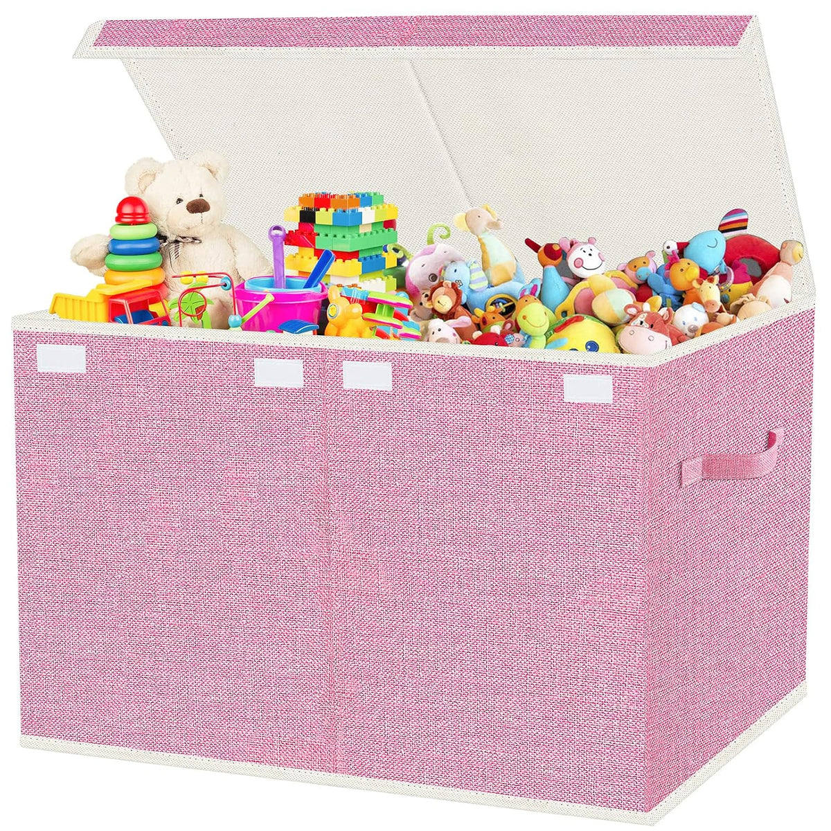 Collapsible Toy Storage Bin with Lid, 82L Large Capacity - Gray Neutral Space-Saving Organizer for Playroom, Bedroom & Nursery, Foldable Design
