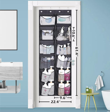Over The Door Shoe Organizer 12 Large Mesh Pockets Boots Hanging Storage Shoe Rack for Closet White