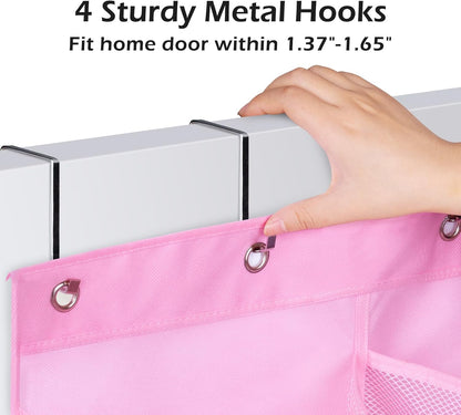 Over The Door Shoe Organizer 12 Large Mesh Pockets Boots Hanging Storage Shoe Rack for Closet White