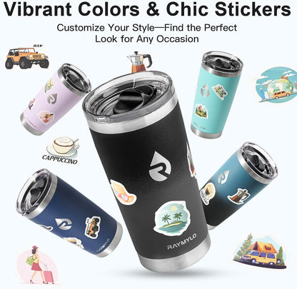 Insulated Travel Coffee Tumbler 20oz, Detachable Spill-Proof Lid | Stainless Steel Reusable Coffee Mug with Thorough Clean Slider Lid Fits Most Car Cup Holder & BPA Free
