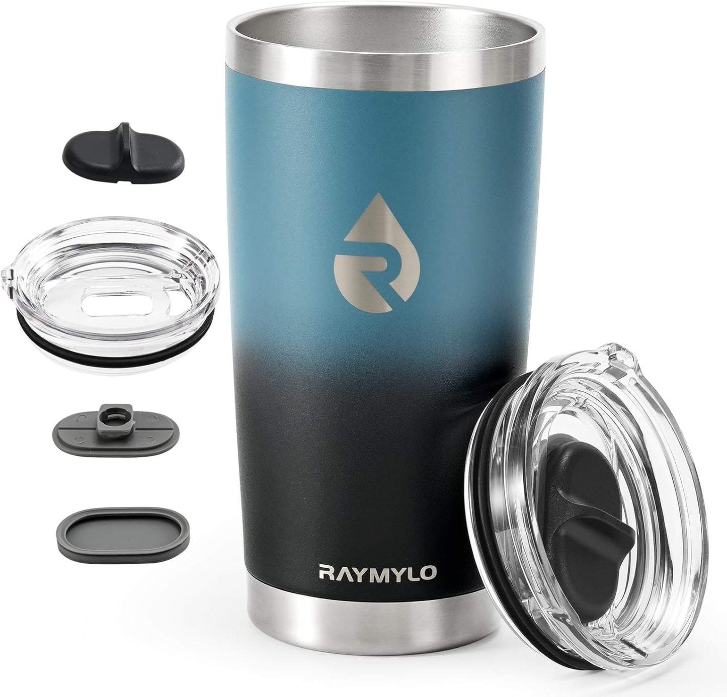 Insulated Travel Coffee Tumbler 20oz, Detachable Spill-Proof Lid | Stainless Steel Reusable Coffee Mug with Thorough Clean Slider Lid Fits Most Car Cup Holder & BPA Free
