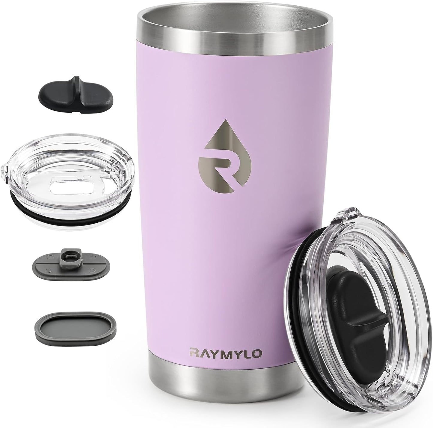 Insulated Travel Coffee Tumbler 20oz, Detachable Spill-Proof Lid | Stainless Steel Reusable Coffee Mug with Thorough Clean Slider Lid Fits Most Car Cup Holder & BPA Free