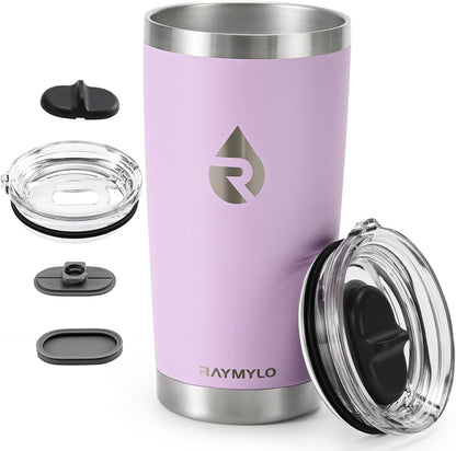 Insulated Travel Coffee Tumbler 20oz, Detachable Spill-Proof Lid | Stainless Steel Reusable Coffee Mug with Thorough Clean Slider Lid Fits Most Car Cup Holder & BPA Free