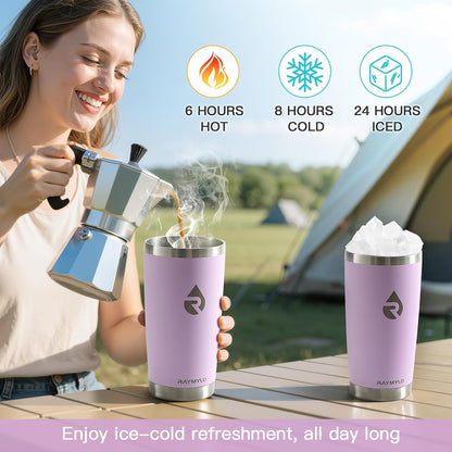 Insulated Travel Coffee Tumbler 20oz, Detachable Spill-Proof Lid | Stainless Steel Reusable Coffee Mug with Thorough Clean Slider Lid Fits Most Car Cup Holder & BPA Free