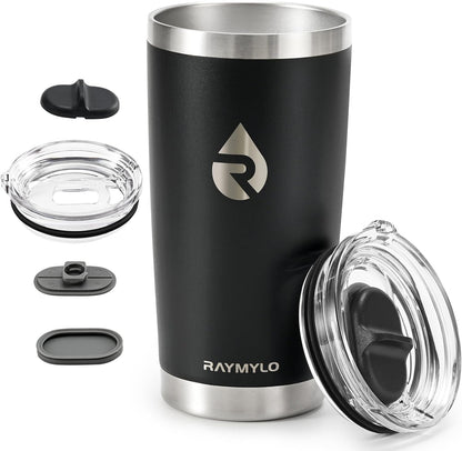 Insulated Travel Coffee Tumbler 20oz, Detachable Spill-Proof Lid | Stainless Steel Reusable Coffee Mug with Thorough Clean Slider Lid Fits Most Car Cup Holder & BPA Free