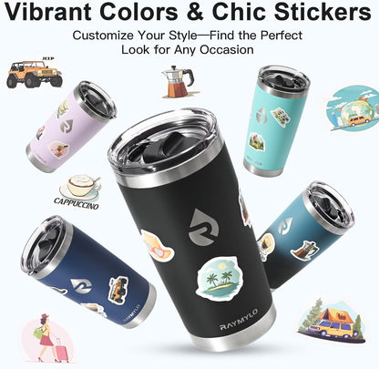 Insulated Travel Coffee Tumbler 20oz, Detachable Spill-Proof Lid | Stainless Steel Reusable Coffee Mug with Thorough Clean Slider Lid Fits Most Car Cup Holder & BPA Free