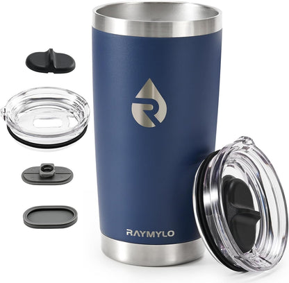 Insulated Travel Coffee Tumbler 20oz, Detachable Spill-Proof Lid | Stainless Steel Reusable Coffee Mug with Thorough Clean Slider Lid Fits Most Car Cup Holder & BPA Free