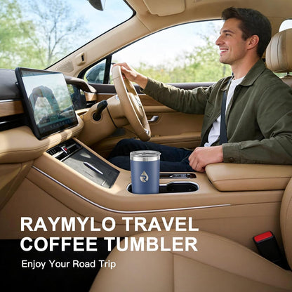 Insulated Travel Coffee Tumbler 20oz, Detachable Spill-Proof Lid | Stainless Steel Reusable Coffee Mug with Thorough Clean Slider Lid Fits Most Car Cup Holder & BPA Free