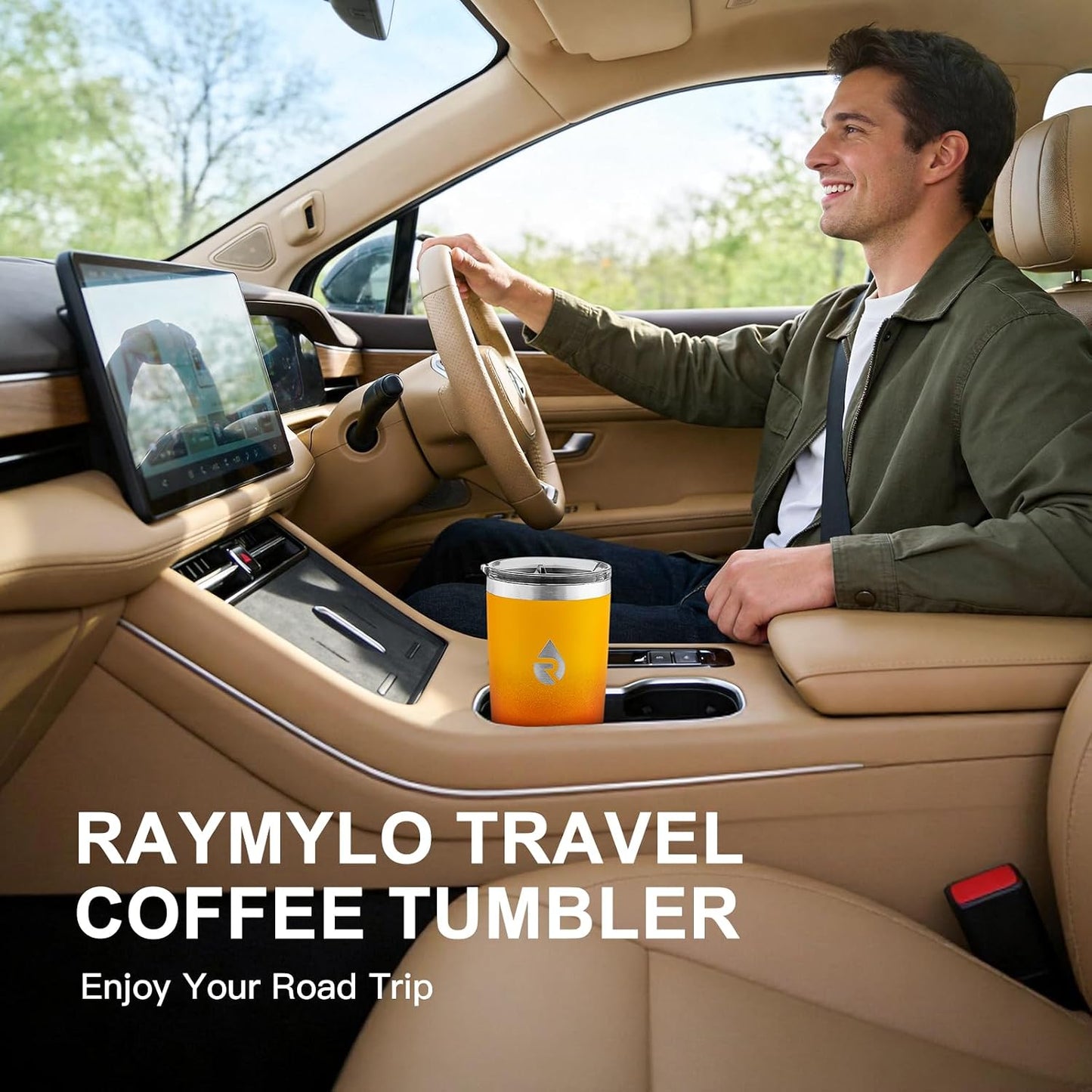 Insulated Travel Coffee Tumbler 20oz, Detachable Spill-Proof Lid | Stainless Steel Reusable Coffee Mug with Thorough Clean Slider Lid Fits Most Car Cup Holder & BPA Free