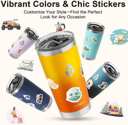 Insulated Travel Coffee Tumbler 20oz, Detachable Spill-Proof Lid | Stainless Steel Reusable Coffee Mug with Thorough Clean Slider Lid Fits Most Car Cup Holder & BPA Free