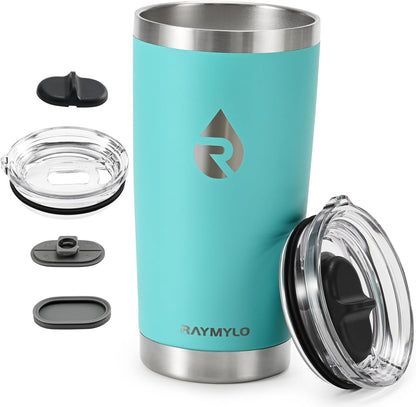 Insulated Travel Coffee Tumbler 20oz, Detachable Spill-Proof Lid | Stainless Steel Reusable Coffee Mug with Thorough Clean Slider Lid Fits Most Car Cup Holder & BPA Free