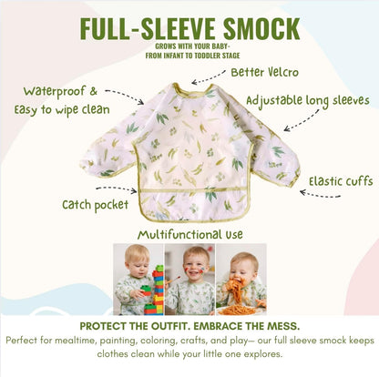 25PCS Ultimate Silicone Baby Feeding Set, Complete Mealtime Baby-Led Weaning Essentials From Infant To Toddler, Bib, Smock, Sippy Cup, Dry Wet Bag, Placemat, Perfect Premium Gift Set (Beige)