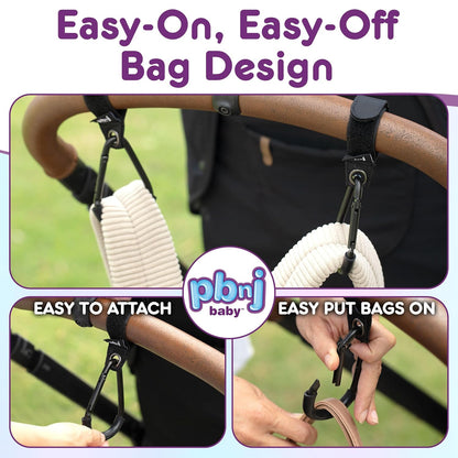 Stroller Clips, Large Hooks for Diaper Bags and Purse, 2 Pack
