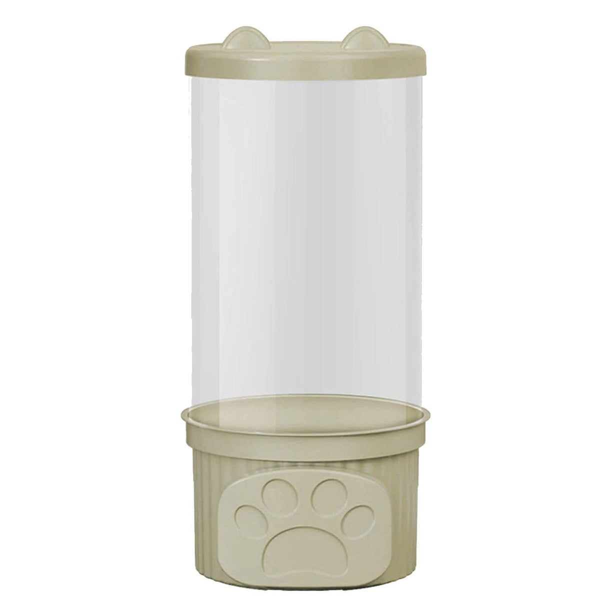 Toy Storage Container PET Transparent Cylinder Plush Toy Display Bucket PP Lid Home Organization (White)