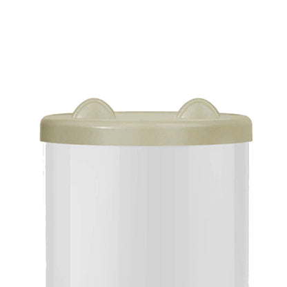 Toy Storage Container PET Transparent Cylinder Plush Toy Display Bucket PP Lid Home Organization (White)