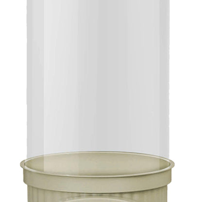 Toy Storage Container PET Transparent Cylinder Plush Toy Display Bucket PP Lid Home Organization (White)