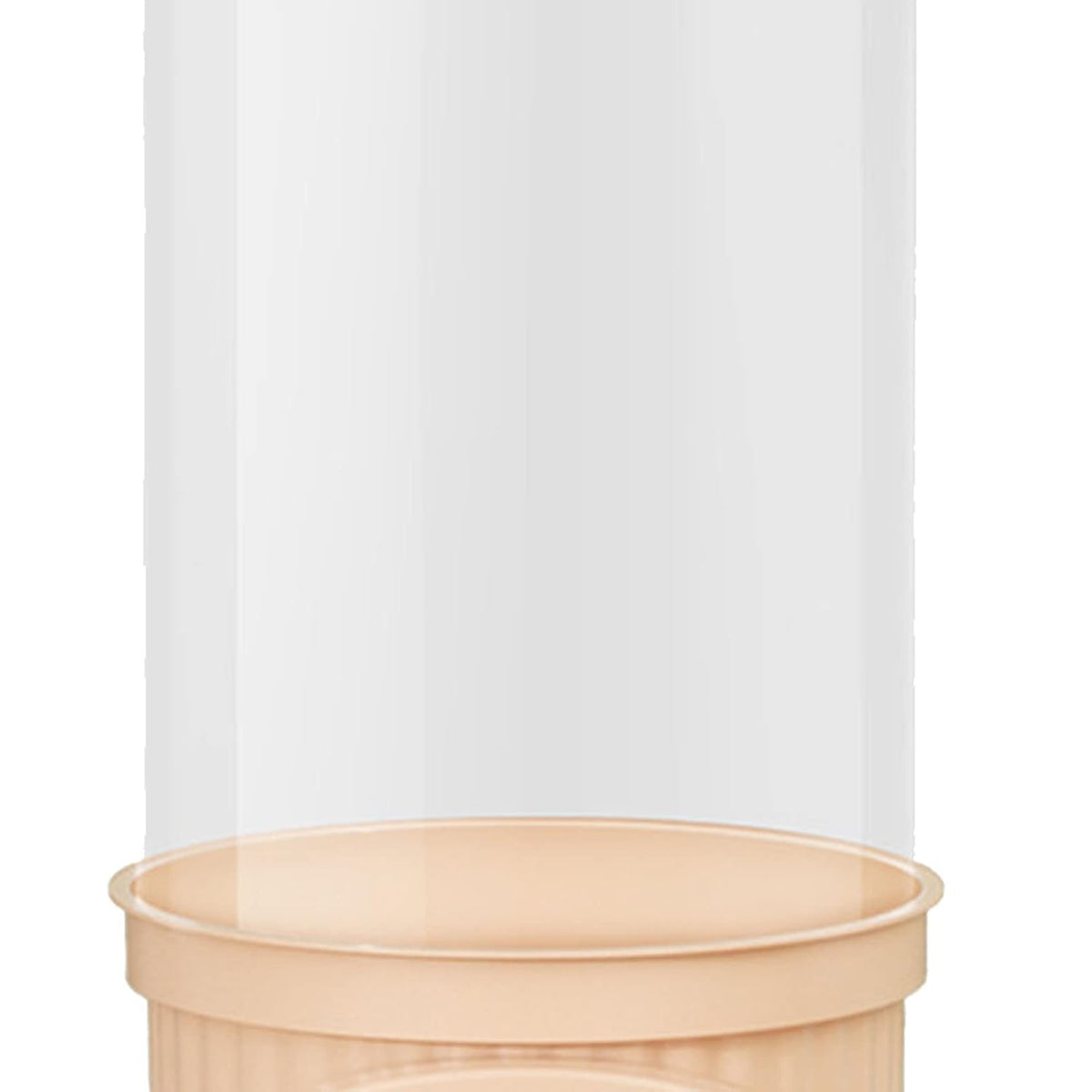 Toy Storage Container PET Transparent Cylinder Plush Toy Display Bucket PP Lid Home Organization (White)