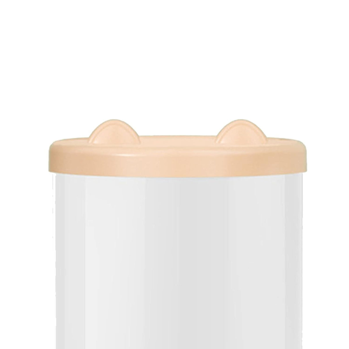 Toy Storage Container PET Transparent Cylinder Plush Toy Display Bucket PP Lid Home Organization (White)