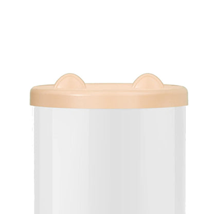 Toy Storage Container PET Transparent Cylinder Plush Toy Display Bucket PP Lid Home Organization (White)