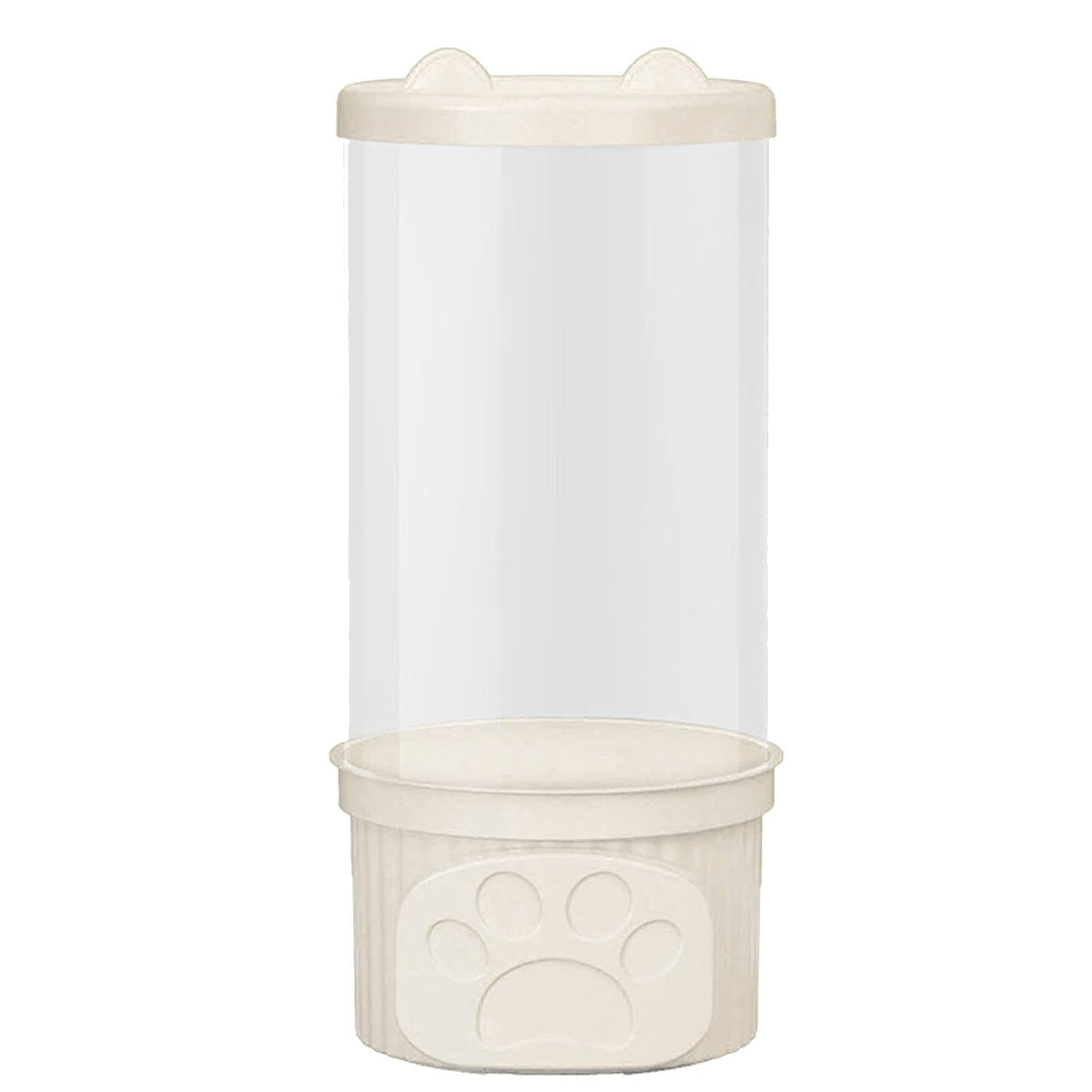 Toy Storage Container PET Transparent Cylinder Plush Toy Display Bucket PP Lid Home Organization (White)