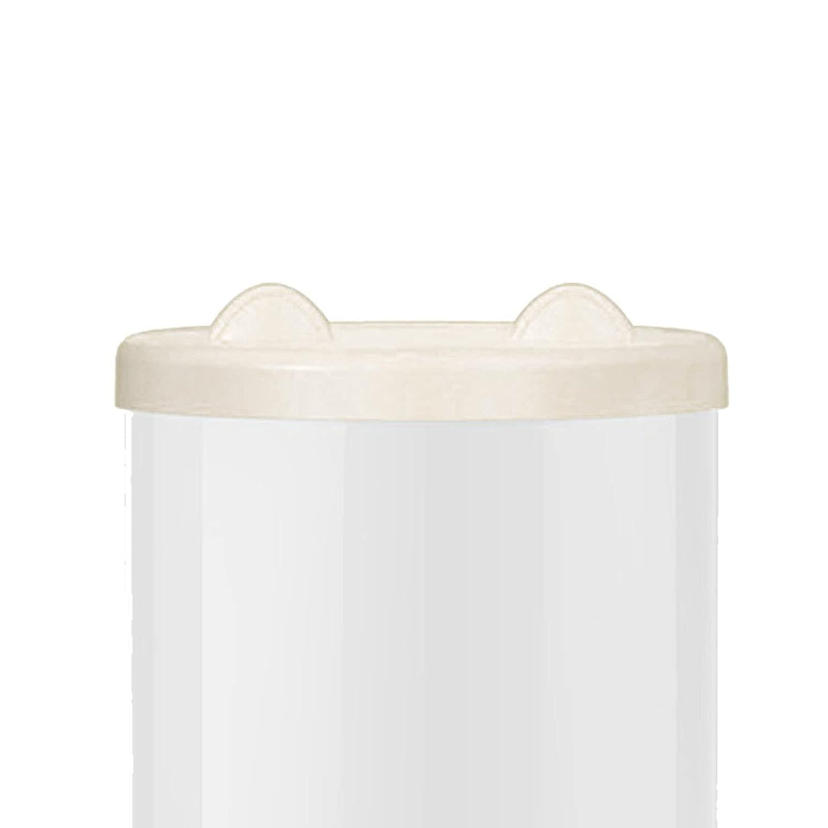 Toy Storage Container PET Transparent Cylinder Plush Toy Display Bucket PP Lid Home Organization (White)
