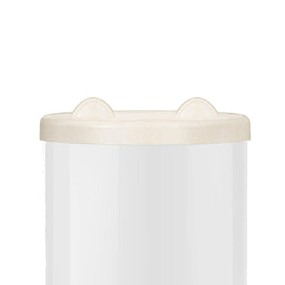Toy Storage Container PET Transparent Cylinder Plush Toy Display Bucket PP Lid Home Organization (White)