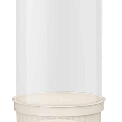 Toy Storage Container PET Transparent Cylinder Plush Toy Display Bucket PP Lid Home Organization (White)