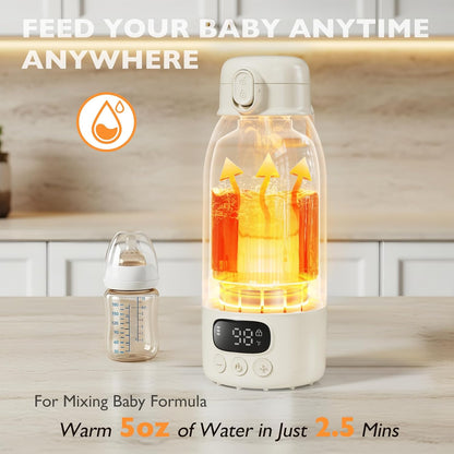 Portable Bottle Warmer for Travel, 17oz Water Heater