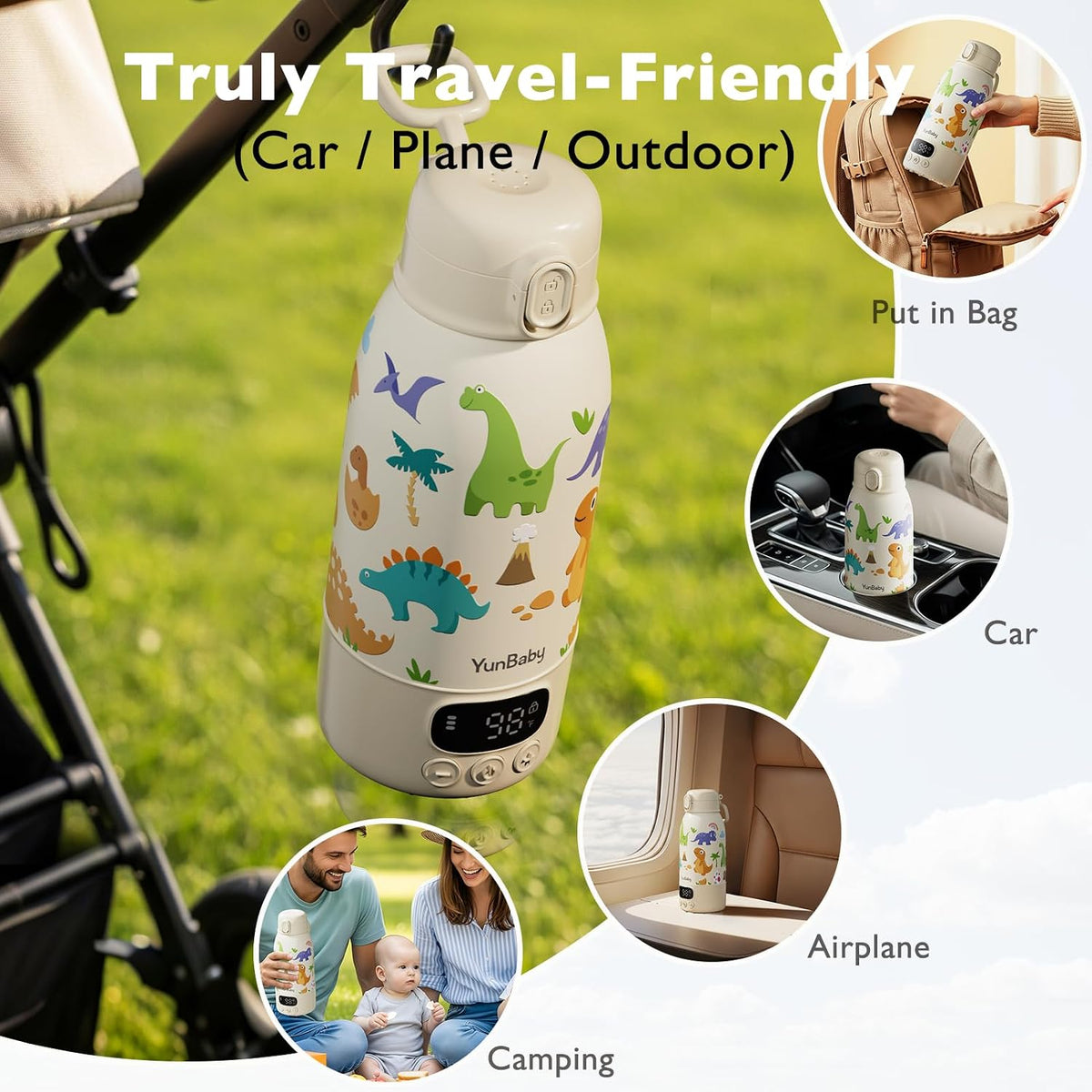 Portable Bottle Warmer for Travel, 17oz Water Heater