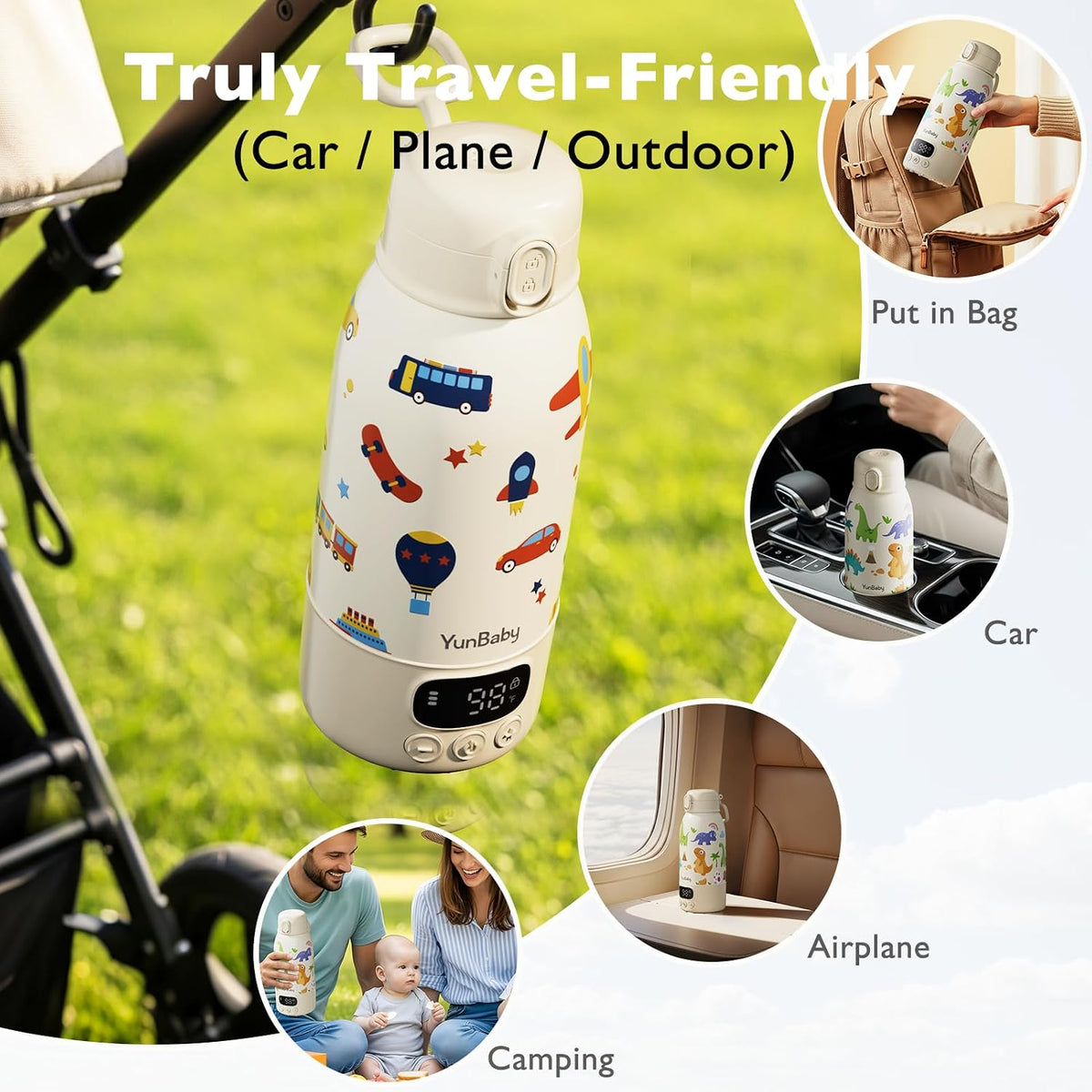 Portable Bottle Warmer for Travel, 17oz Water Heater
