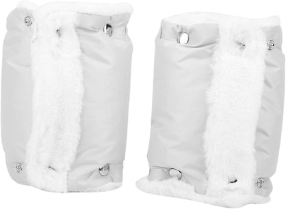Stroller Hand Muff, Infants Stroller Gloves, Stroller Hand Muff Warm Gloves, Watertight Stroller Mittens, Carriage Handmuffs Stroller Accessories, for Parents and Caregivers in Cold Weather(Silver)