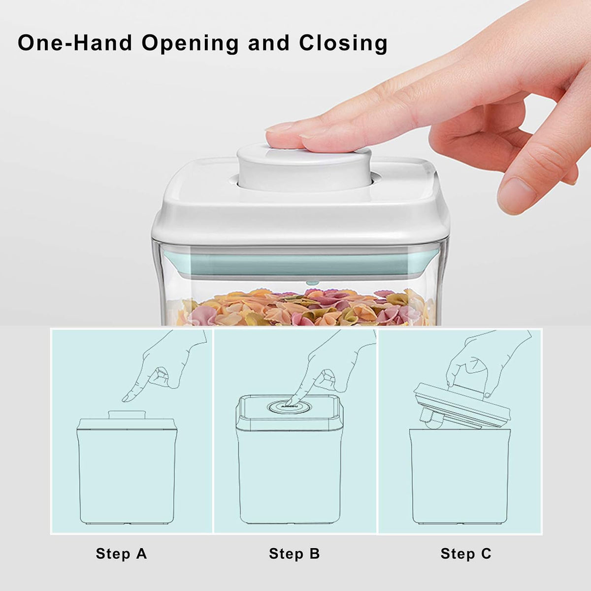 Formula Container Formula Dispenser Airtight Food Storage Containers One Button Handy 650g / 1.5qt Milk Powder for Cereal Flour Pasta Snack Rice Sugar (1, 1500, Milliliters)