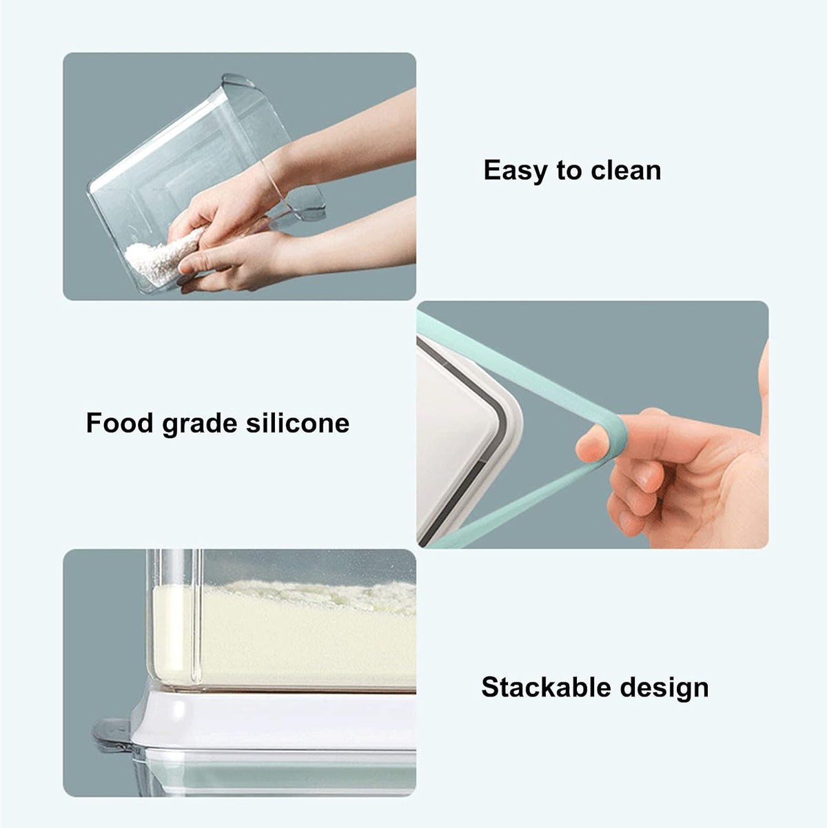 Formula Container Formula Dispenser Airtight Food Storage Containers One Button Handy 650g / 1.5qt Milk Powder for Cereal Flour Pasta Snack Rice Sugar (1, 1500, Milliliters)